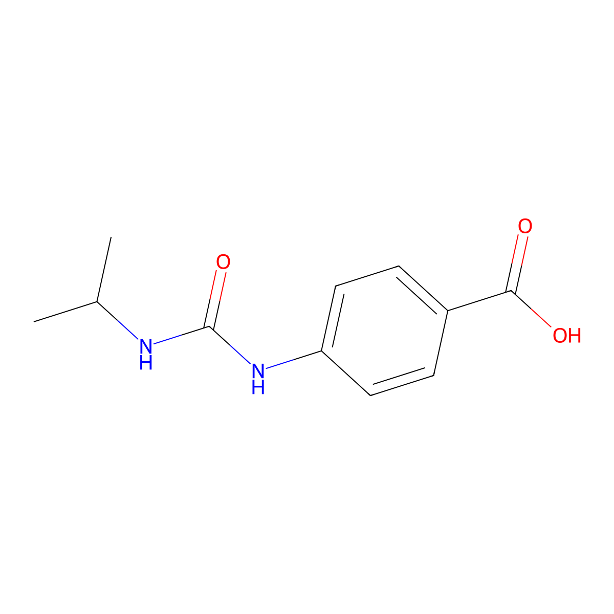 4-(((Propan-2-yl)carbamoyl)amino)benzoic acid molecular structure, CAS 144835-21-2