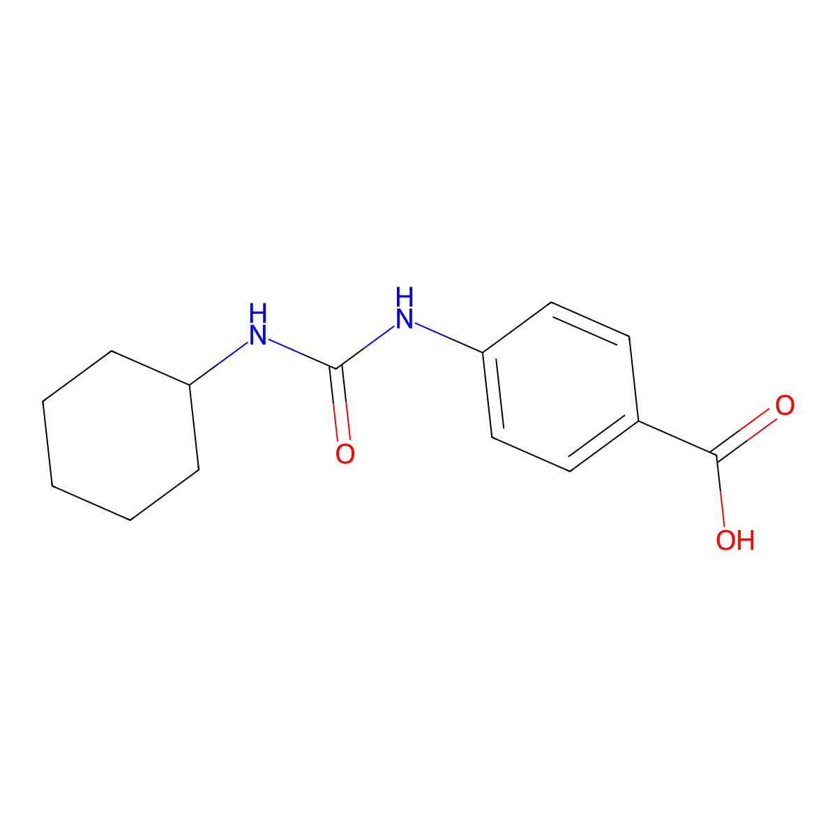 4-[[(Cyclohexylamino)carbonyl]amino]benzoic acid molecular structure, CAS 144835-22-3