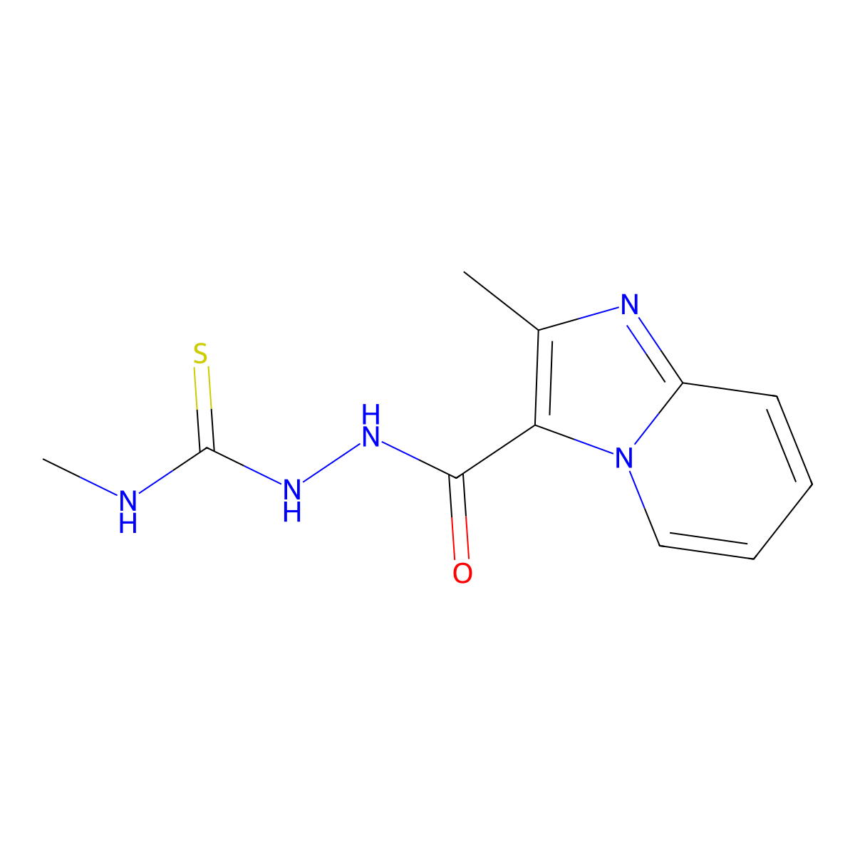 N-methyl-2-[(2-methylimidazo[1,2-a]pyridin-3-yl)carbonyl]hydrazinecarbothioamide molecular structure, CAS 144835-68-7