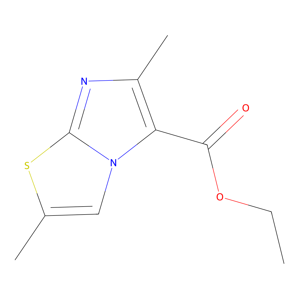 Ethyl 2,6-dimethylimidazo[2,1-b]thiazole-5-carboxylate molecular structure, CAS 144836-49-7