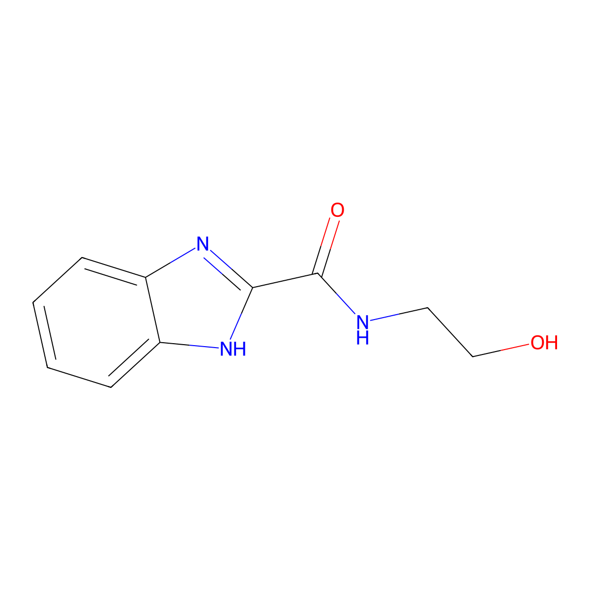 N-(2-hydroxyethyl)-1H-benzimidazole-2-carboxamide molecular structure, CAS 14484-06-1