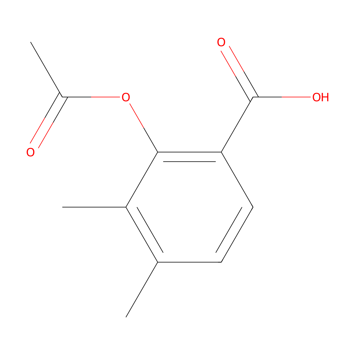 2-(Acetyloxy)-3,4-dimethylbenzoic acid molecular structure, CAS 14484-24-3
