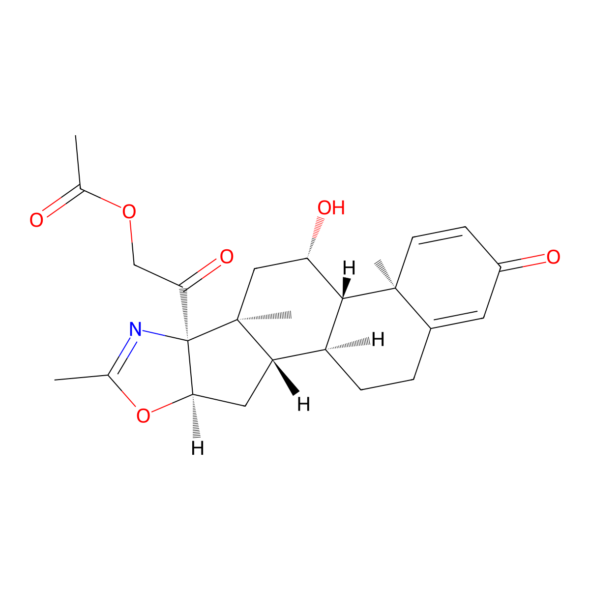 Deflazacort molecular structure, CAS 14484-47-0