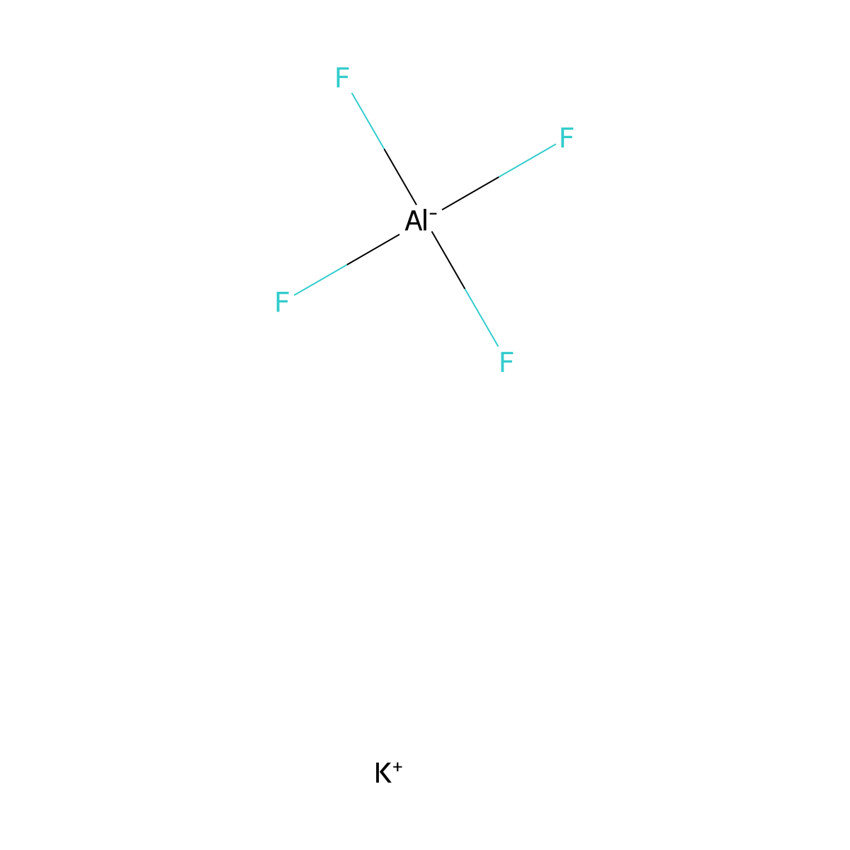 Potassium aluminum fluoride molecular structure, CAS 14484-69-6