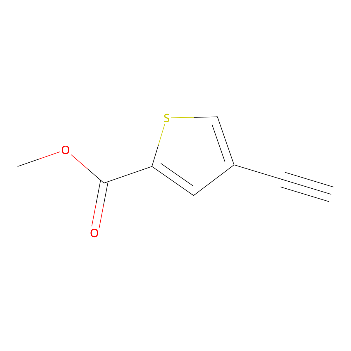Methyl 4-ethynylthiophene-2-carboxylate molecular structure, CAS 1448423-03-7