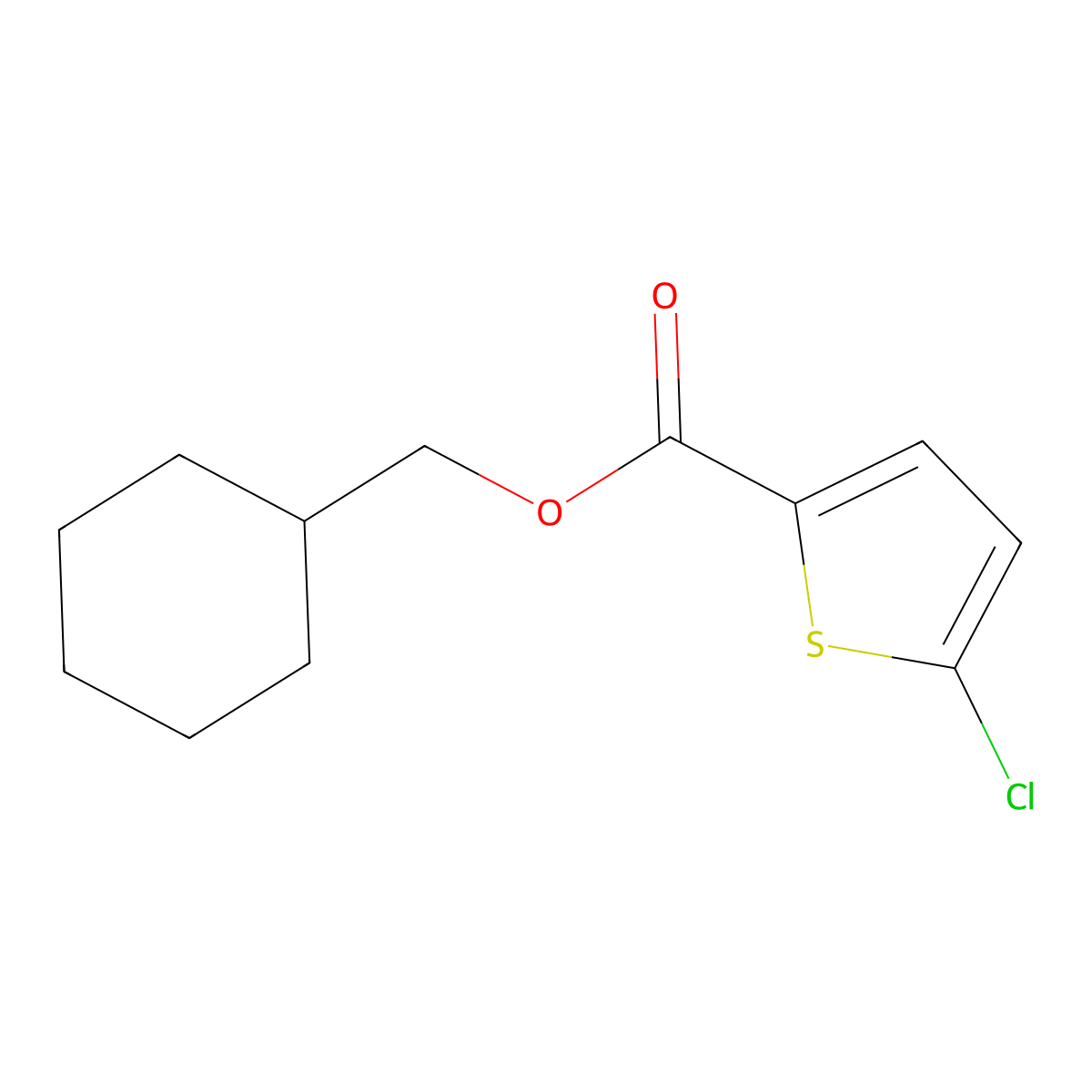 Cyclohexylmethyl 5-chlorothiophene-2-carboxylate molecular structure, CAS 1448433-72-4