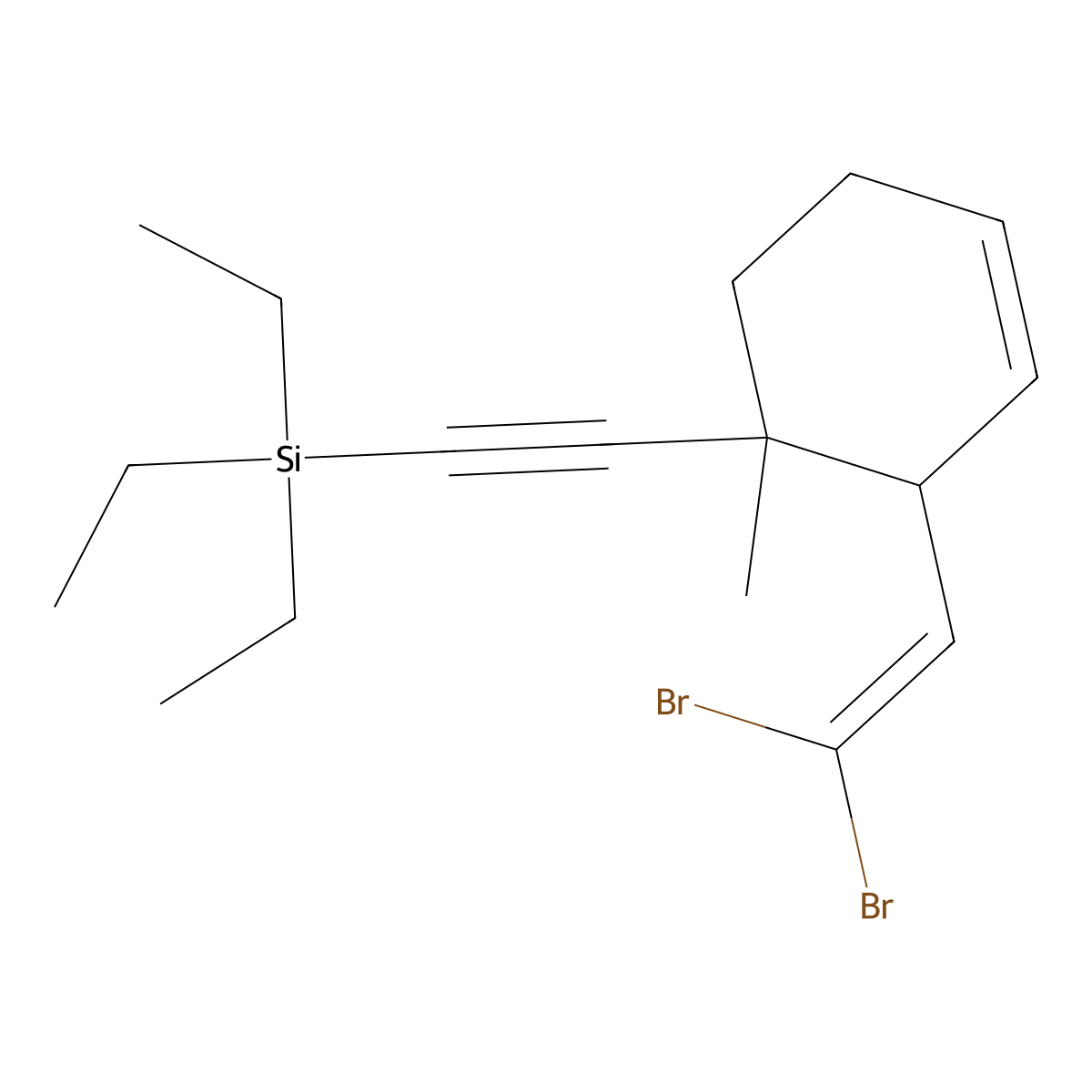 (3R,4R)-3-(2,2-Dibromoethenyl)-4-methyl-4-[2-(triethylsilyl)ethynyl]cyclohexene molecular structure, CAS 1448446-16-9