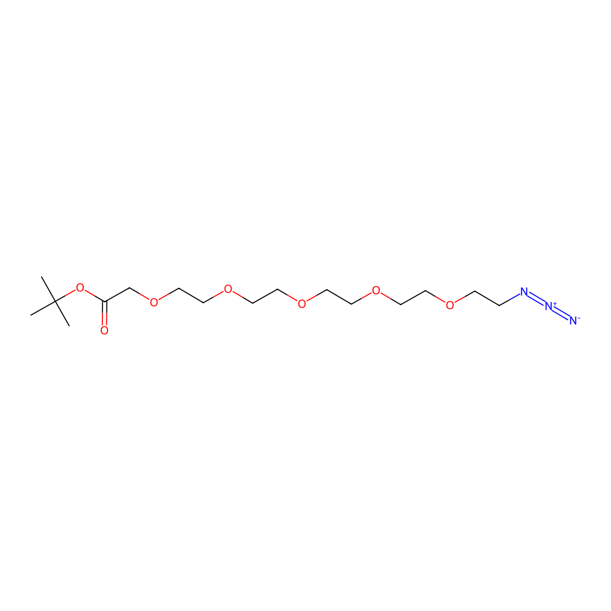 Azido-PEG5-CH2CO2-t-Bu molecular structure, CAS 1448451-72-6