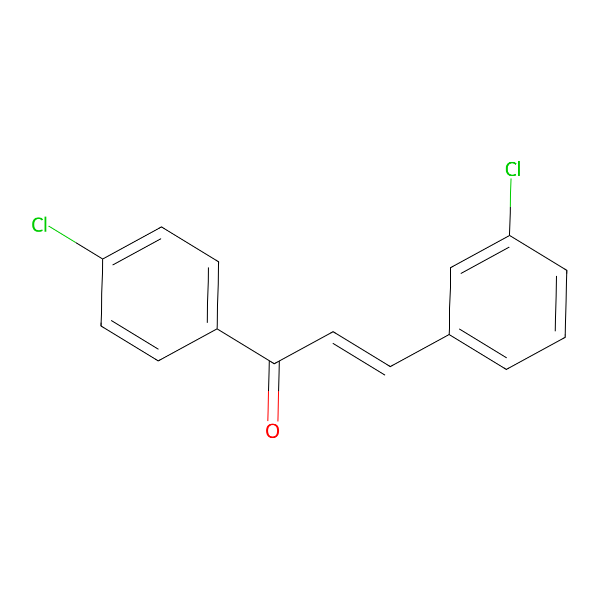 (E)-3-(3-chlorophenyl)-1-(4-chlorophenyl)prop-2-en-1-one molecular structure, CAS 1448468-54-9