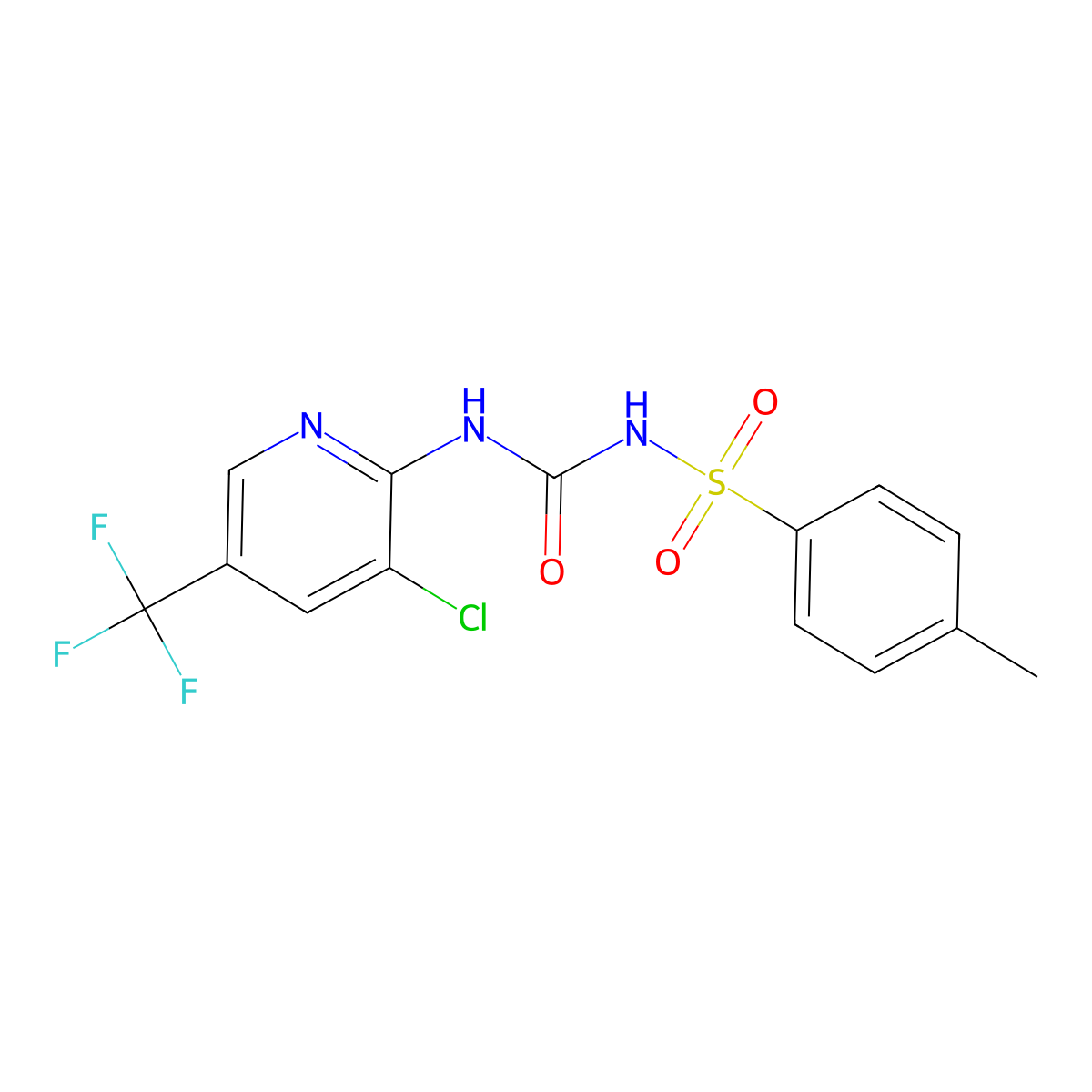 3-Chloro-2-[({[(4-methylphenyl)sulfonyl]amino}carbonyl)amino]-5-(trifluoromethyl)pyridine molecular structure, CAS 144848-79-3