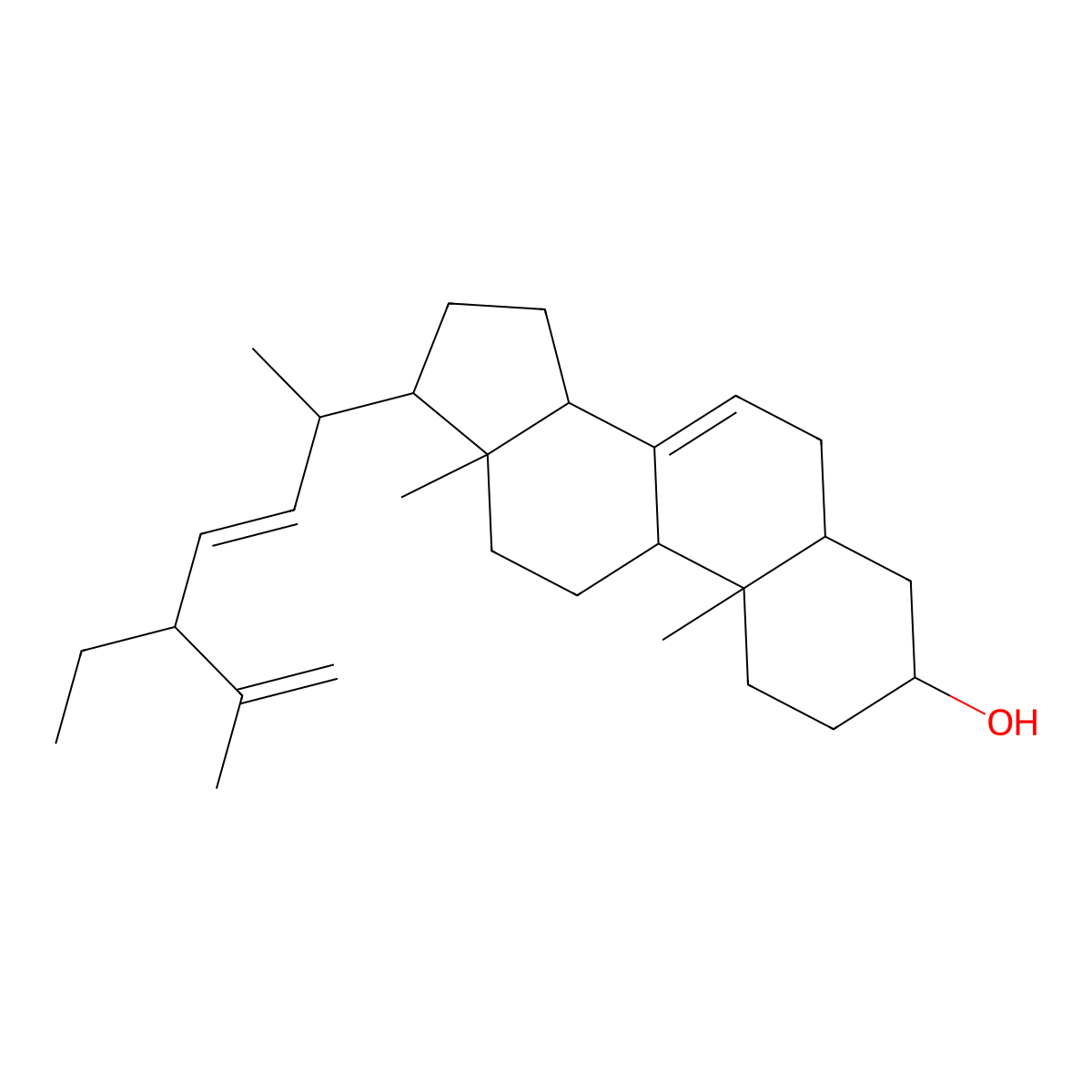 Stigmasta-7,22E,25-trien-3beta-ol molecular structure, CAS 14485-48-4