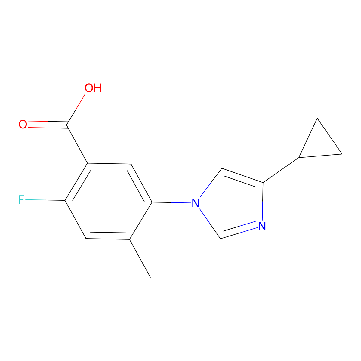 5-(4-cyclopropyl-1H-imidazol-1-yl)-2-fluoro-4-methylbenzoic acid molecular structure, CAS 1448508-47-1