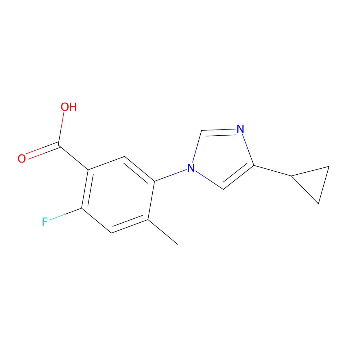 5-(4-cyclopropyl-1H-imidazol-1-yl)-2-fluoro-4-methylbenzoic acid molecular structure, CAS 1448508-47-1