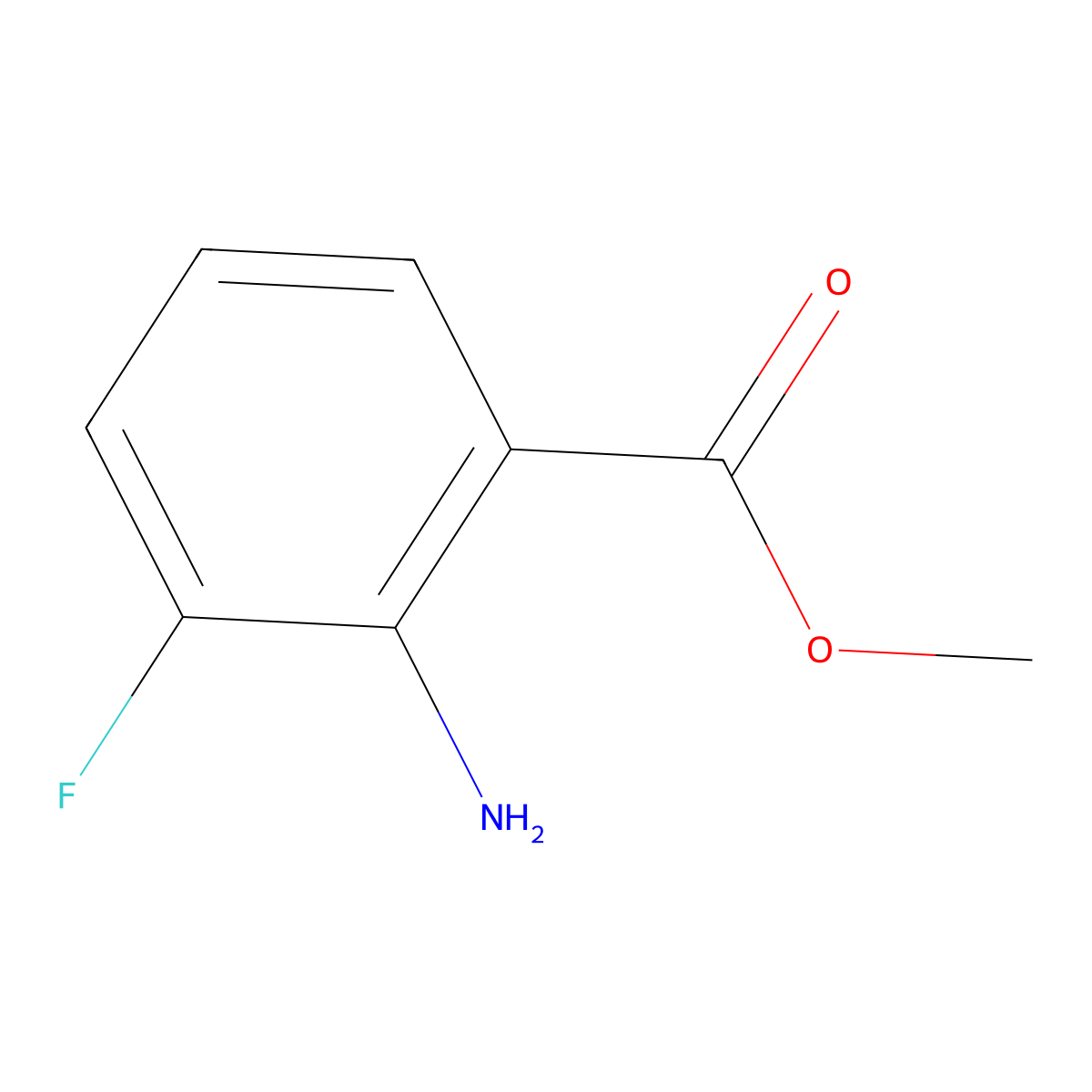 Methyl 2-amino-3-fluorobenzoate molecular structure, CAS 144851-82-1