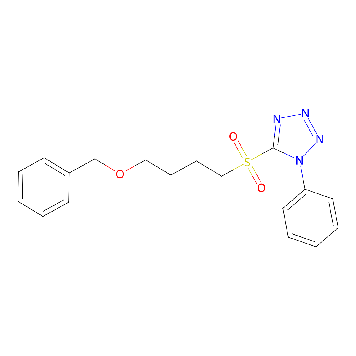 5-[4-(benzyloxy)butanesulfonyl]-1-phenyl-1H-1,2,3,4-tetrazole molecular structure, CAS 1448513-29-8