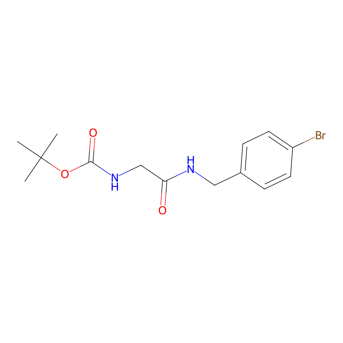 Carbamic acid, [2-[[(4-bromophenyl)methyl]amino]-2-oxoethyl]-, 1,1-dimethylethyl ester molecular structure, CAS 1448525-69-6