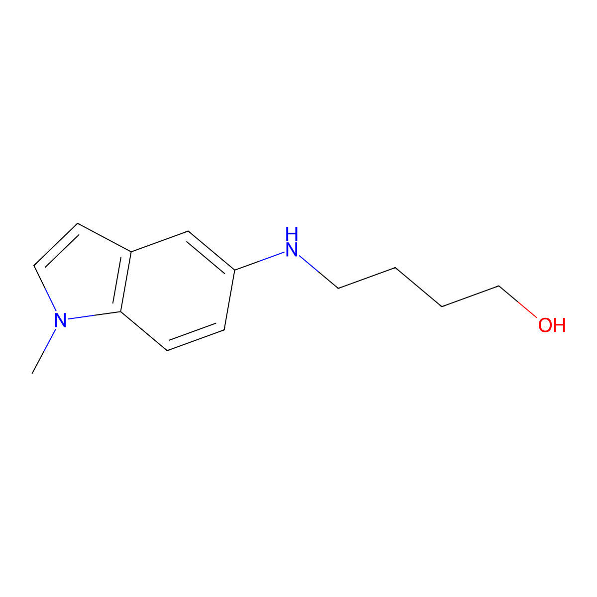 4-[(1-methyl-1H-indol-5-yl)amino]butan-1-ol molecular structure, CAS 1448525-90-3