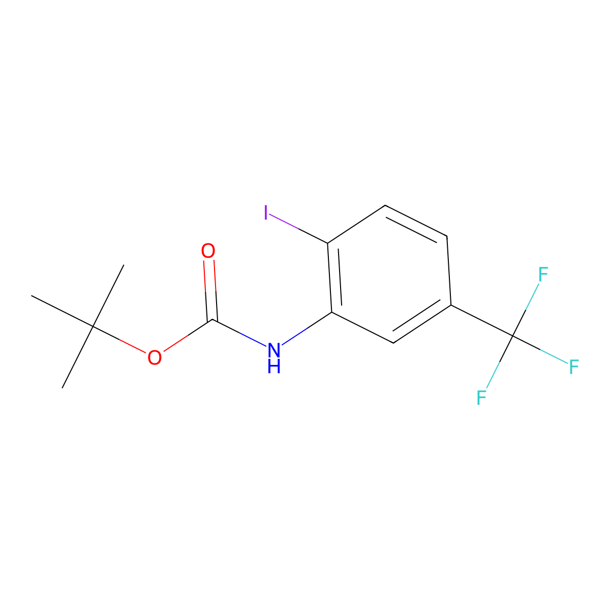 tert-Butyl (2-iodo-5-(trifluoromethyl)phenyl)carbamate molecular structure, CAS 1448535-57-6