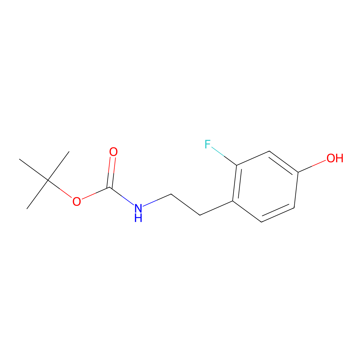 tert-Butyl 2-fluoro-4-hydroxyphenethylcarbamate molecular structure, CAS 1448545-44-5