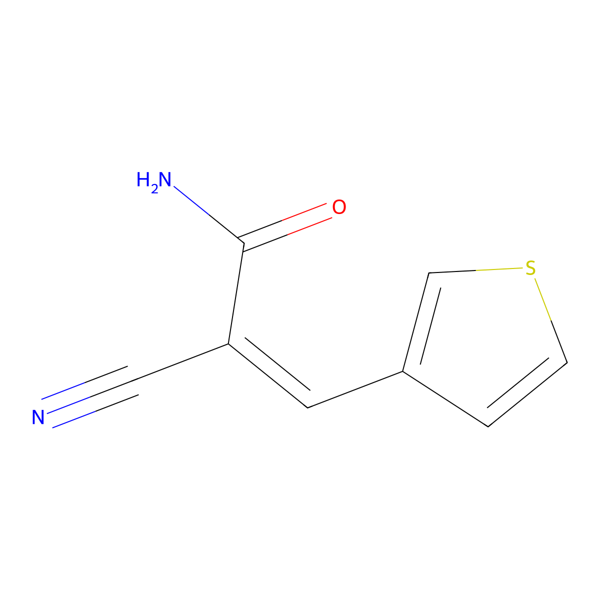 2-Cyano-3-thiophen-3-ylprop-2-enamide molecular structure, CAS 1448583-31-0