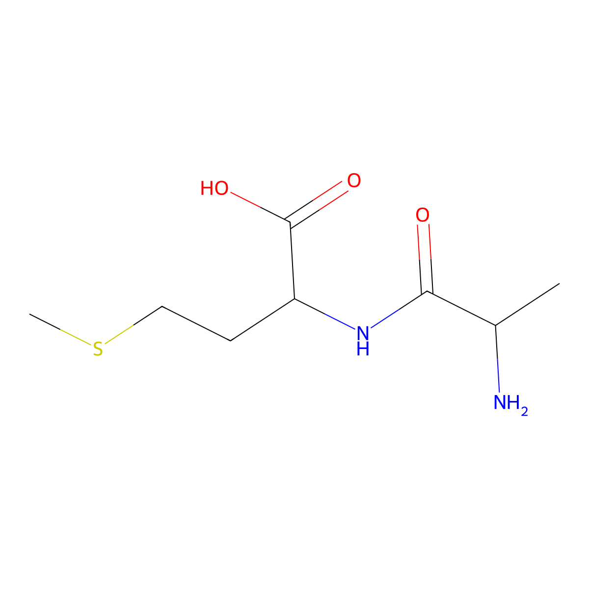 Alanyl-methionine molecular structure, CAS 14486-05-6