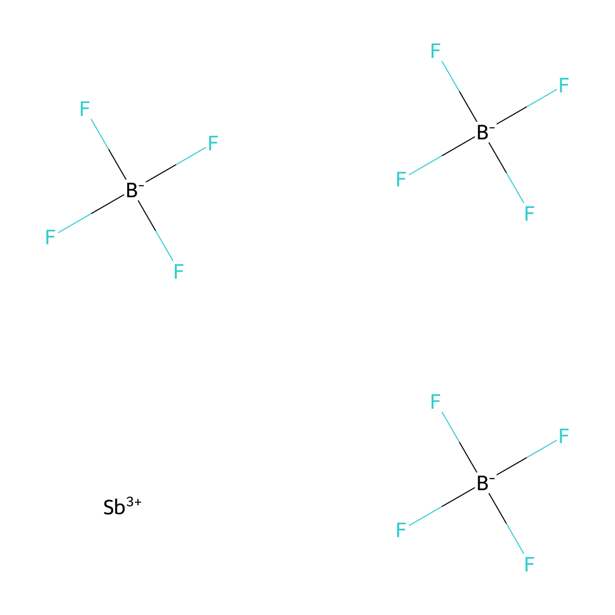 Borate(1-), tetrafluoro-, antimony(3+) (3:1) molecular structure, CAS 14486-20-5
