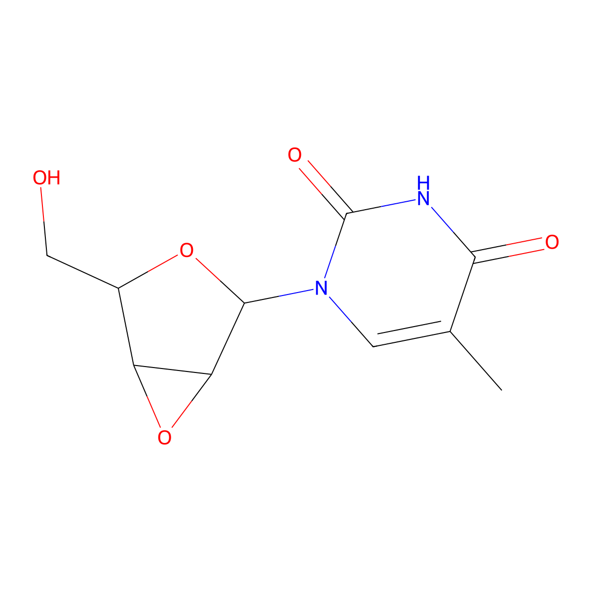 2',3'-Anhydrothymidine molecular structure, CAS 14486-22-7