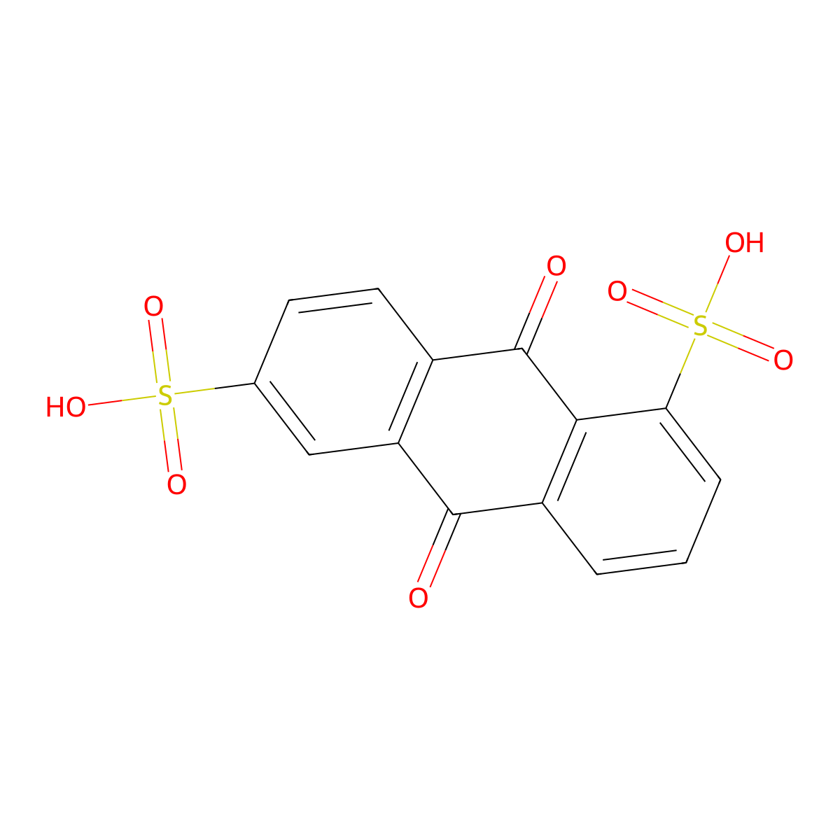 9,10-Dihydro-9,10-dioxoanthracene-1,6-disulphonic acid molecular structure, CAS 14486-58-9