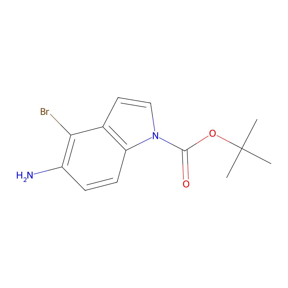 Tert-butyl 5-amino-4-bromo-1H-indole-1-carboxylate molecular structure, CAS 1448607-76-8