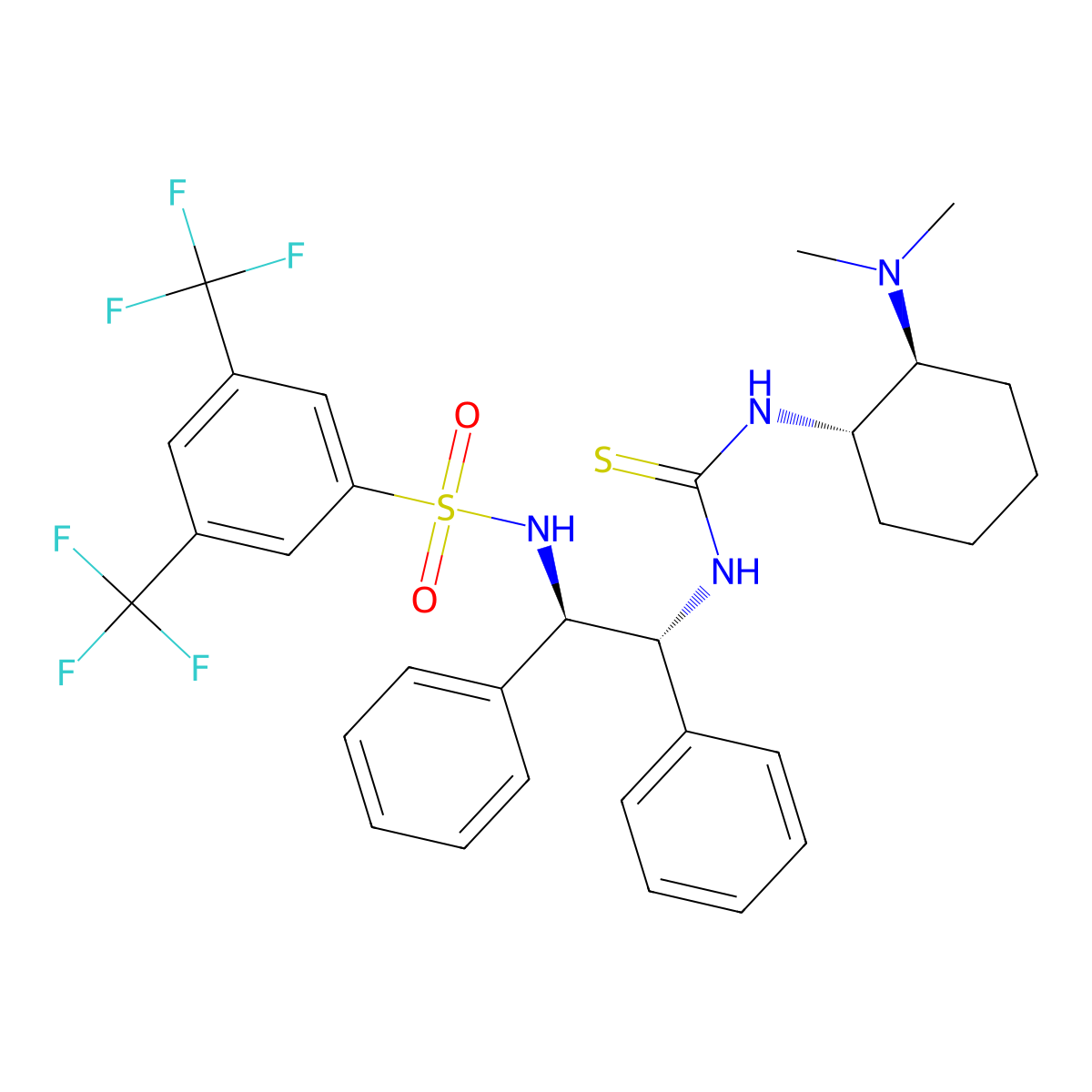 N-[(1R,2R)-2-[[[[(1S,2S)-2-(Dimethylamino)cyclohexyl]amino]thioxomethyl]amino]-1,2-diphenylethyl]-3,5-bis(trifluoromethyl)benzenesulfonamide molecular structure, CAS 1448608-07-8