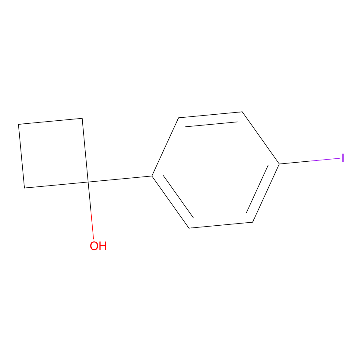 1-(4-Iodophenyl)cyclobutanol molecular structure, CAS 1448610-43-2