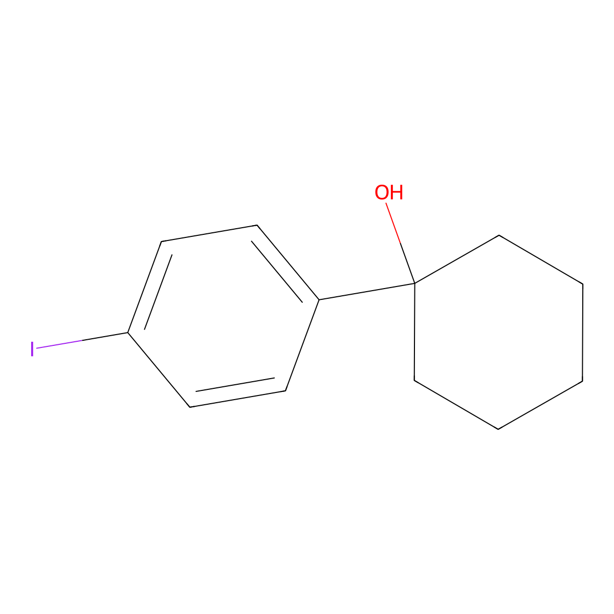 1-(4-Iodophenyl)cyclohexanol molecular structure, CAS 1448610-44-3