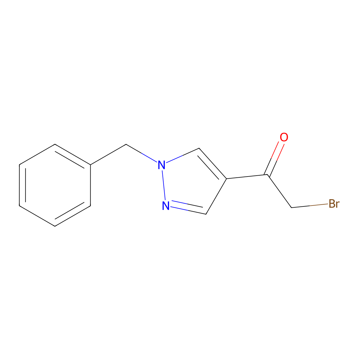 1-(1-Benzyl-1H-pyrazol-4-yl)-2-bromoethan-1-one molecular structure, CAS 1448611-79-7