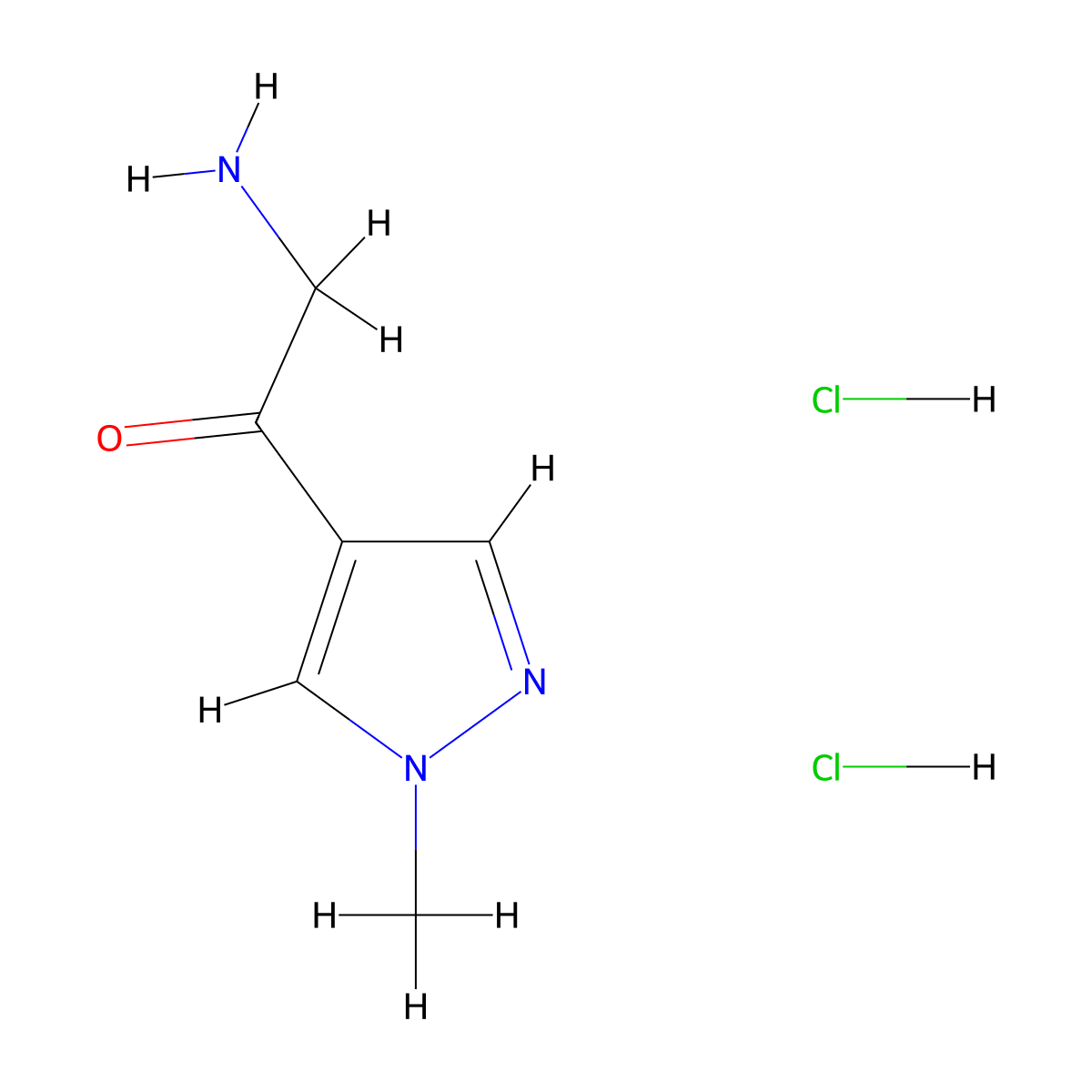 2-amino-1-(1-methyl-1H-pyrazol-4-yl)ethan-1-one dihydrochloride molecular structure, CAS 1448611-81-1