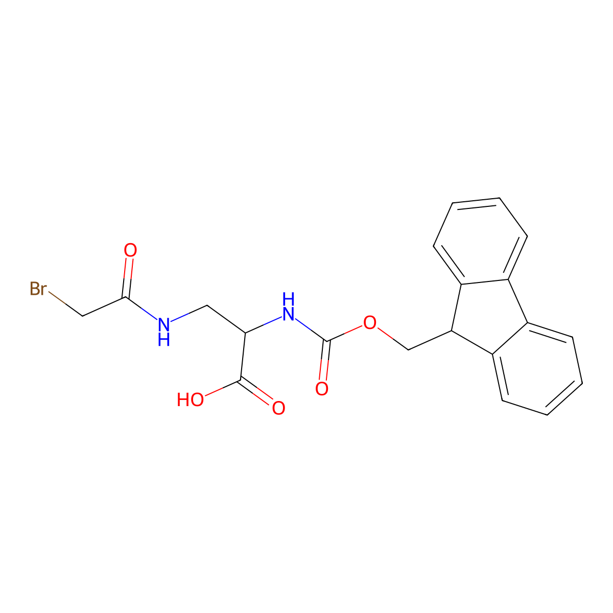 Fmoc-Dap(bromoacetyl)-OH molecular structure, CAS 1448613-98-6