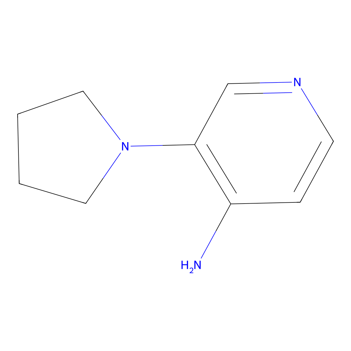 3-(Pyrrolidin-1-yl)pyridin-4-amine molecular structure, CAS 144864-27-7