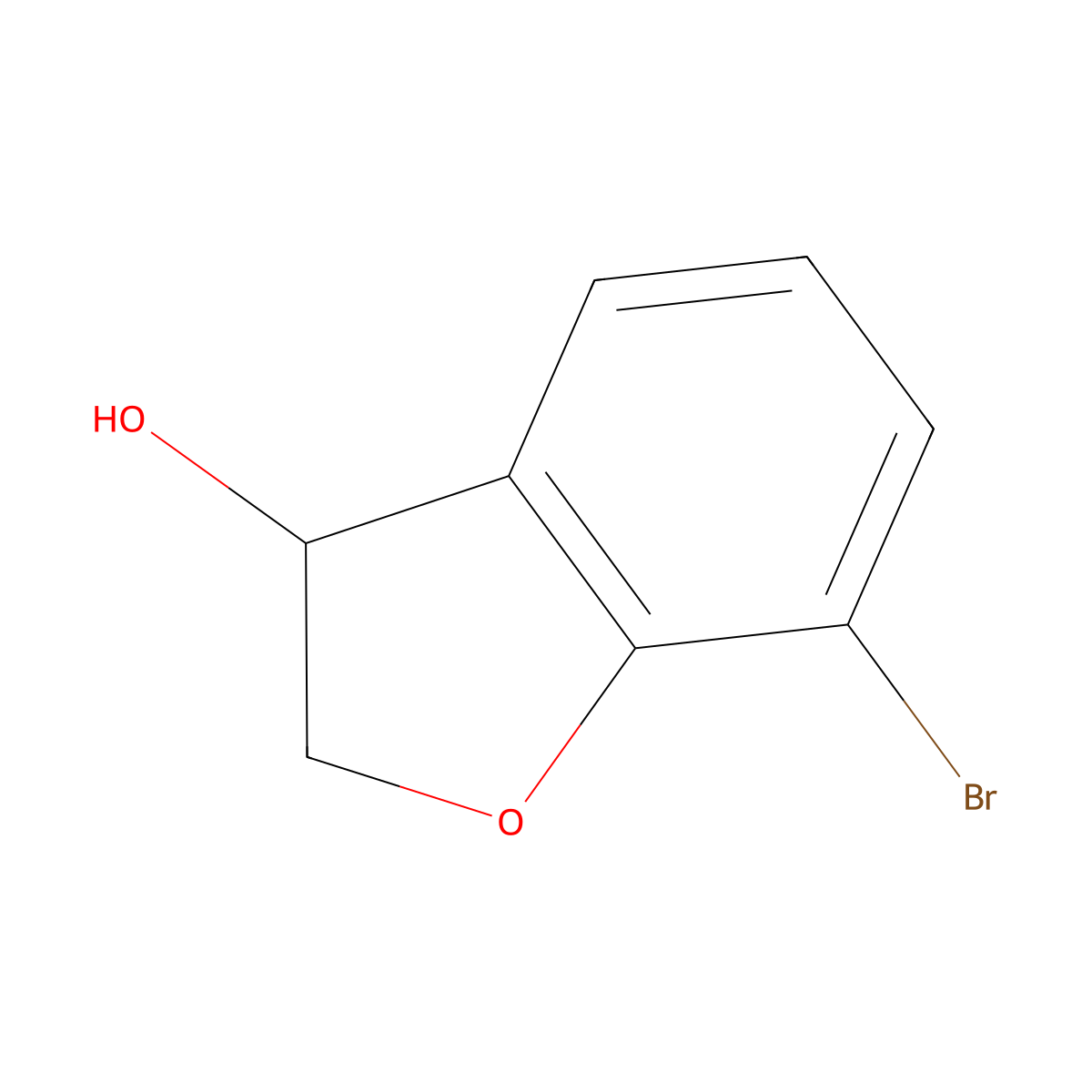 (3R)-7-Bromo-2,3-dihydro-1-benzofuran-3-OL molecular structure, CAS 1448643-24-0