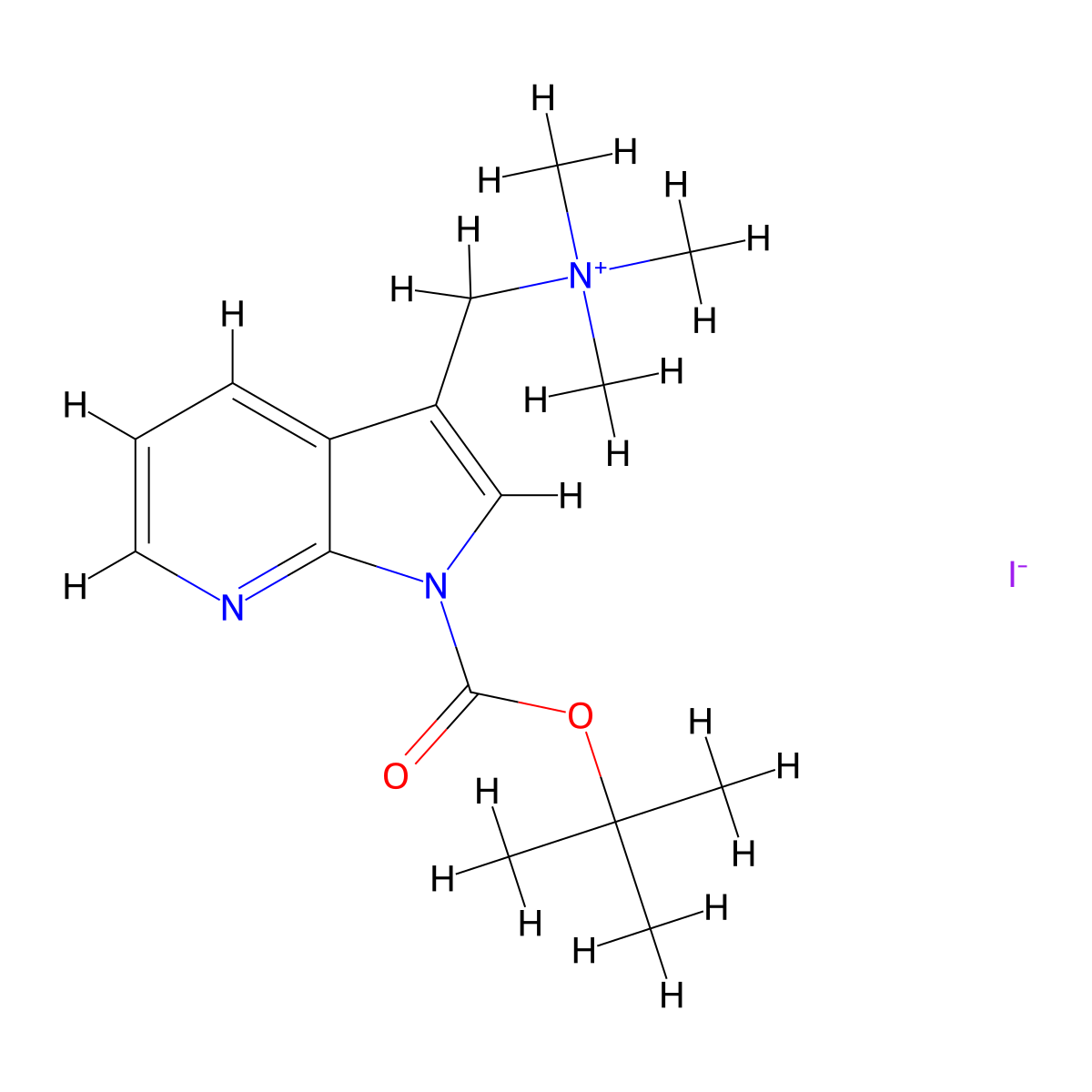 (1-Boc-7-azaindol-3-methyl)trimethylammonium iodide molecular structure, CAS 144866-90-0