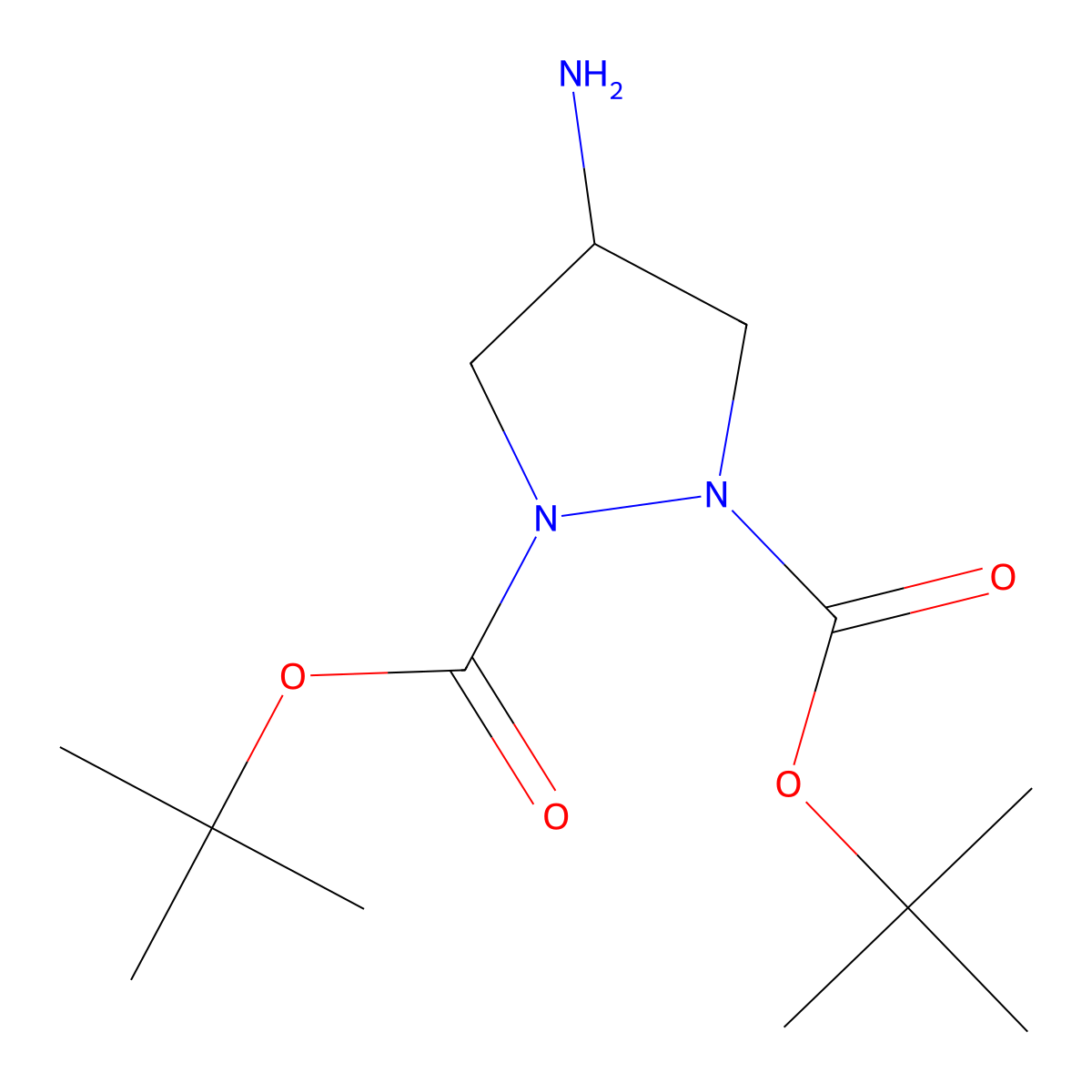 1,2-Di-tert-butyl 4-aminopyrazolidine-1,2-dicarboxylate molecular structure, CAS 1448674-49-4