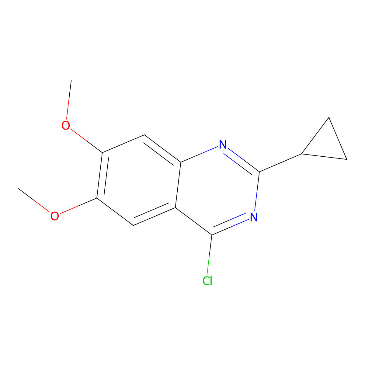 4-Chloro-2-cyclopropyl-6,7-dimethoxyquinazoline molecular structure, CAS 1448676-37-6