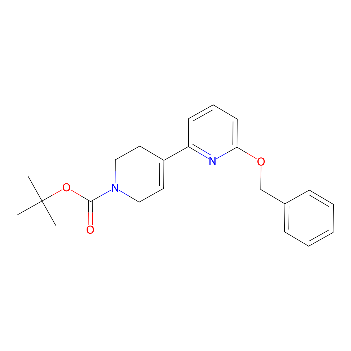 tert-butyl 4-(6-(benzyloxy)pyridin-2-yl)-5,6-dihydropyridine-1(2H)-carboxylate molecular structure, CAS 1448682-00-5