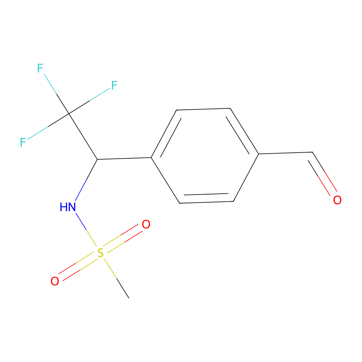 (S)-N-(2,2,2-Trifluoro-1-(4-formylphenyl)ethyl)methanesulfonamide molecular structure, CAS 1448682-02-7