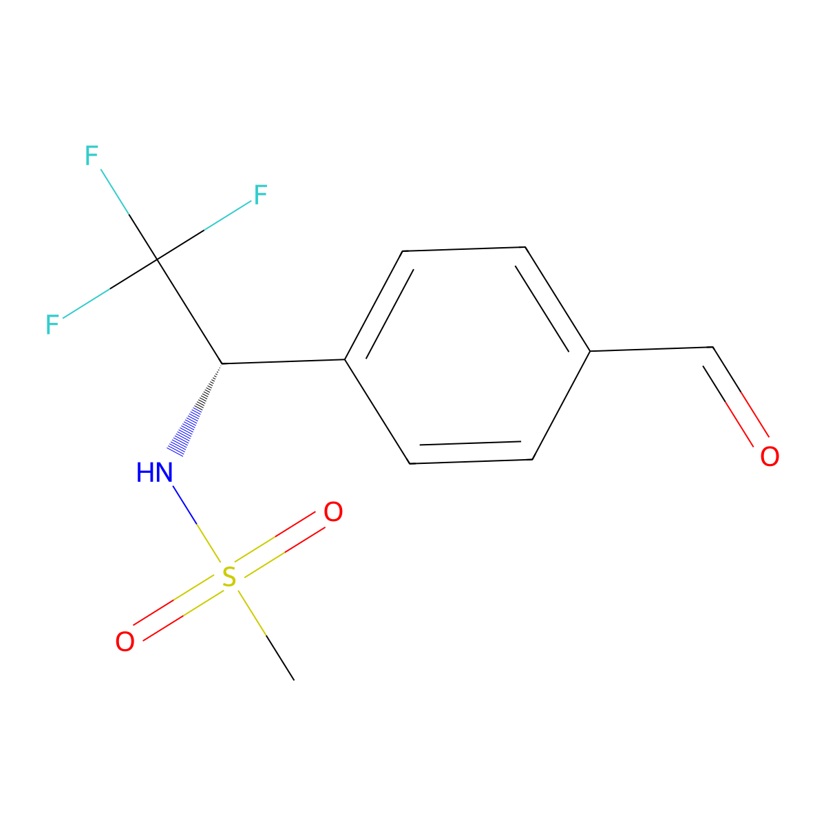 (S)-N-(2,2,2-Trifluoro-1-(4-formylphenyl)ethyl)methanesulfonamide molecular structure, CAS 1448682-02-7