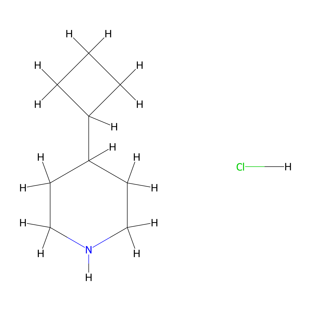 4-Cyclobutylpiperidine hydrochloride molecular structure, CAS 1448682-52-7