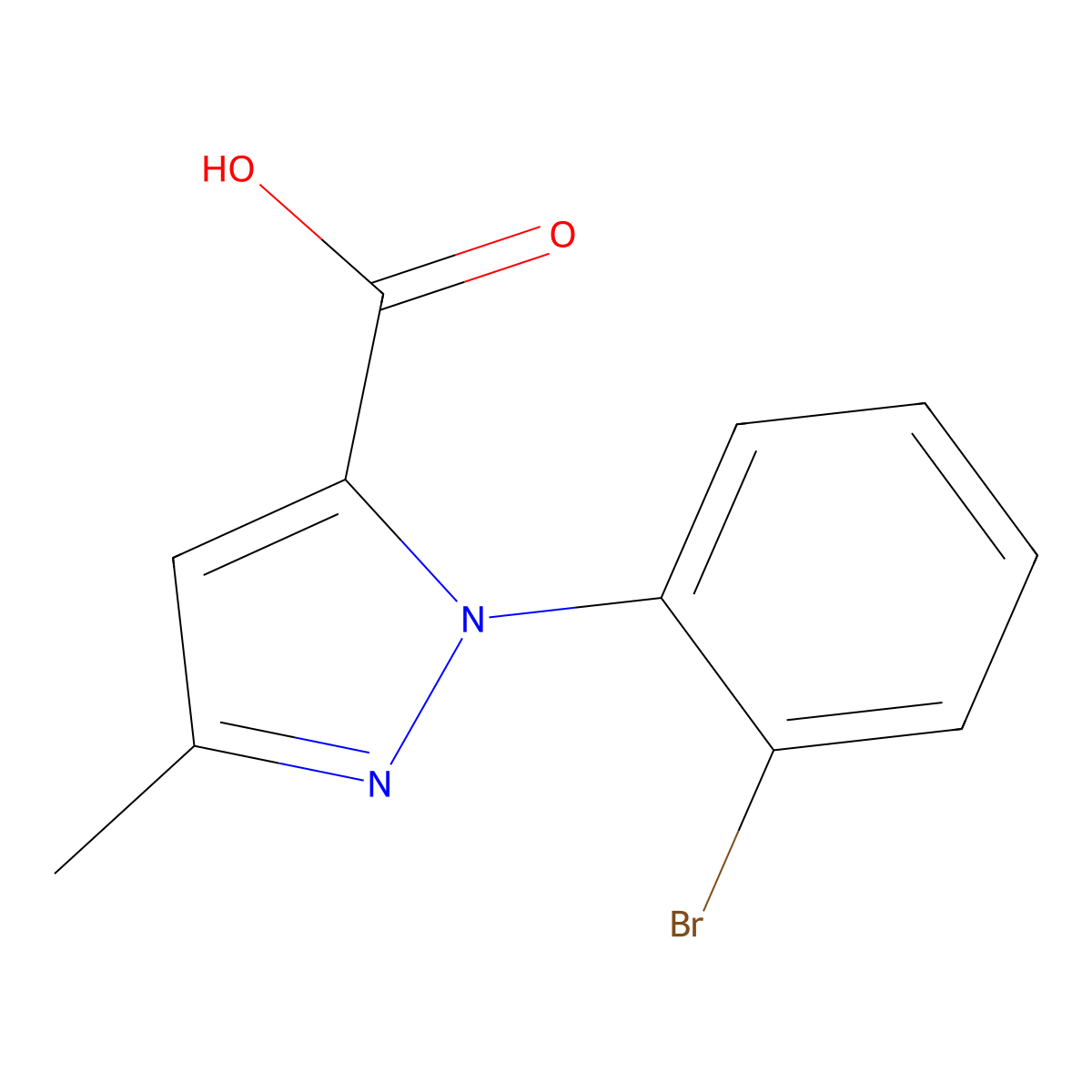 1-(2-Bromophenyl)-3-methyl-1H-pyrazole-5-carboxylic acid molecular structure, CAS 1448684-51-2