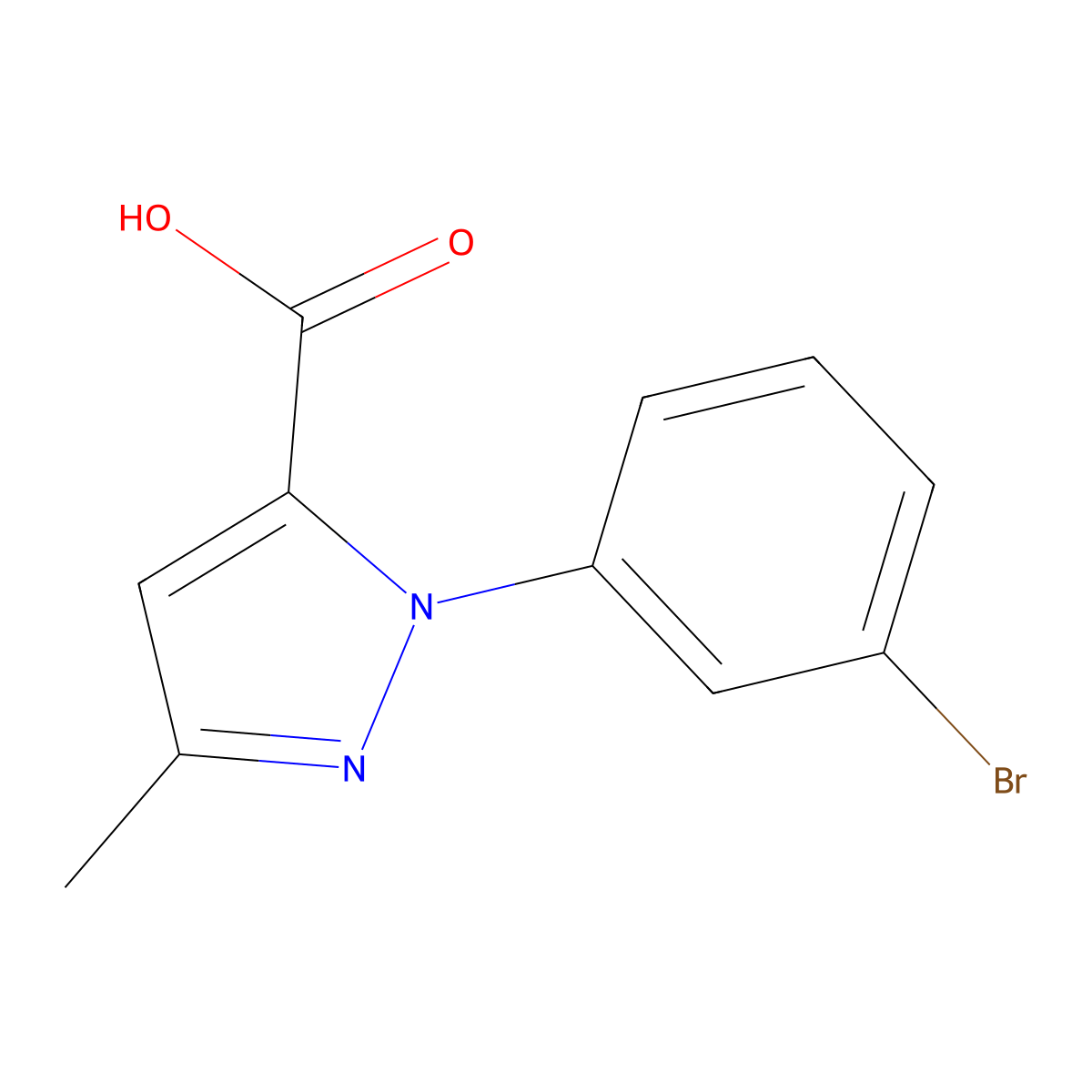 1-(3-Bromophenyl)-3-methyl-1H-pyrazole-5-carboxylic acid molecular structure, CAS 1448684-52-3