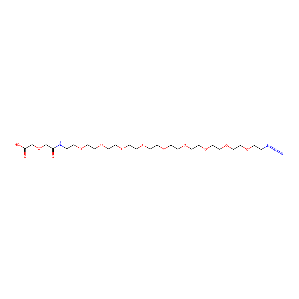 N3-Peg9-CH2CH2nhcoch2och2cooh molecular structure, CAS 1448688-97-8