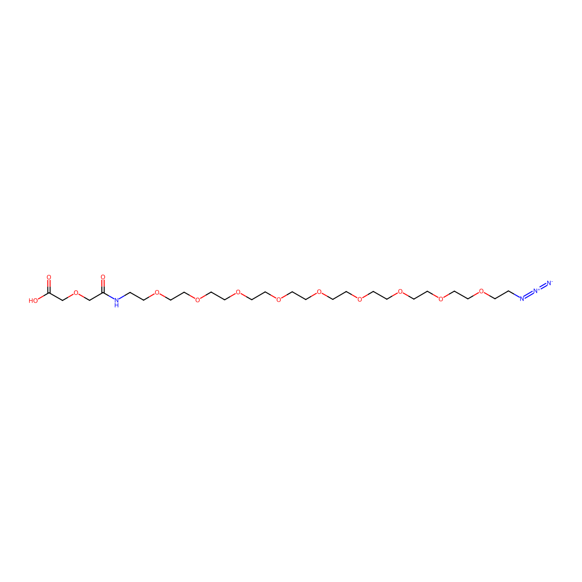 N3-Peg9-CH2CH2nhcoch2och2cooh molecular structure, CAS 1448688-97-8