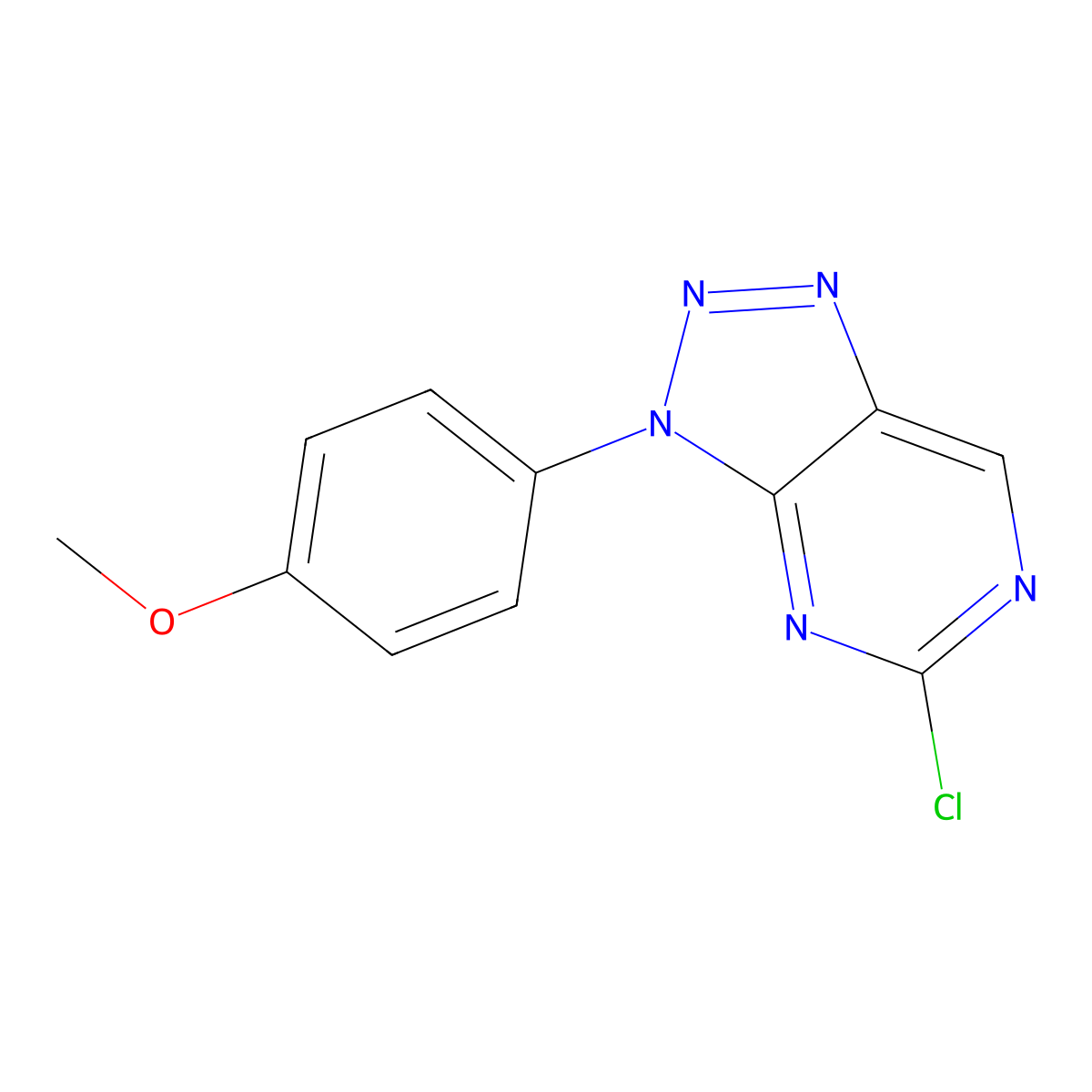 5-Chloro-3-(4-methoxy-phenyl)-3H-[1,2,3]triazolo[4,5-d]pyrimidine molecular structure, CAS 1448694-38-9