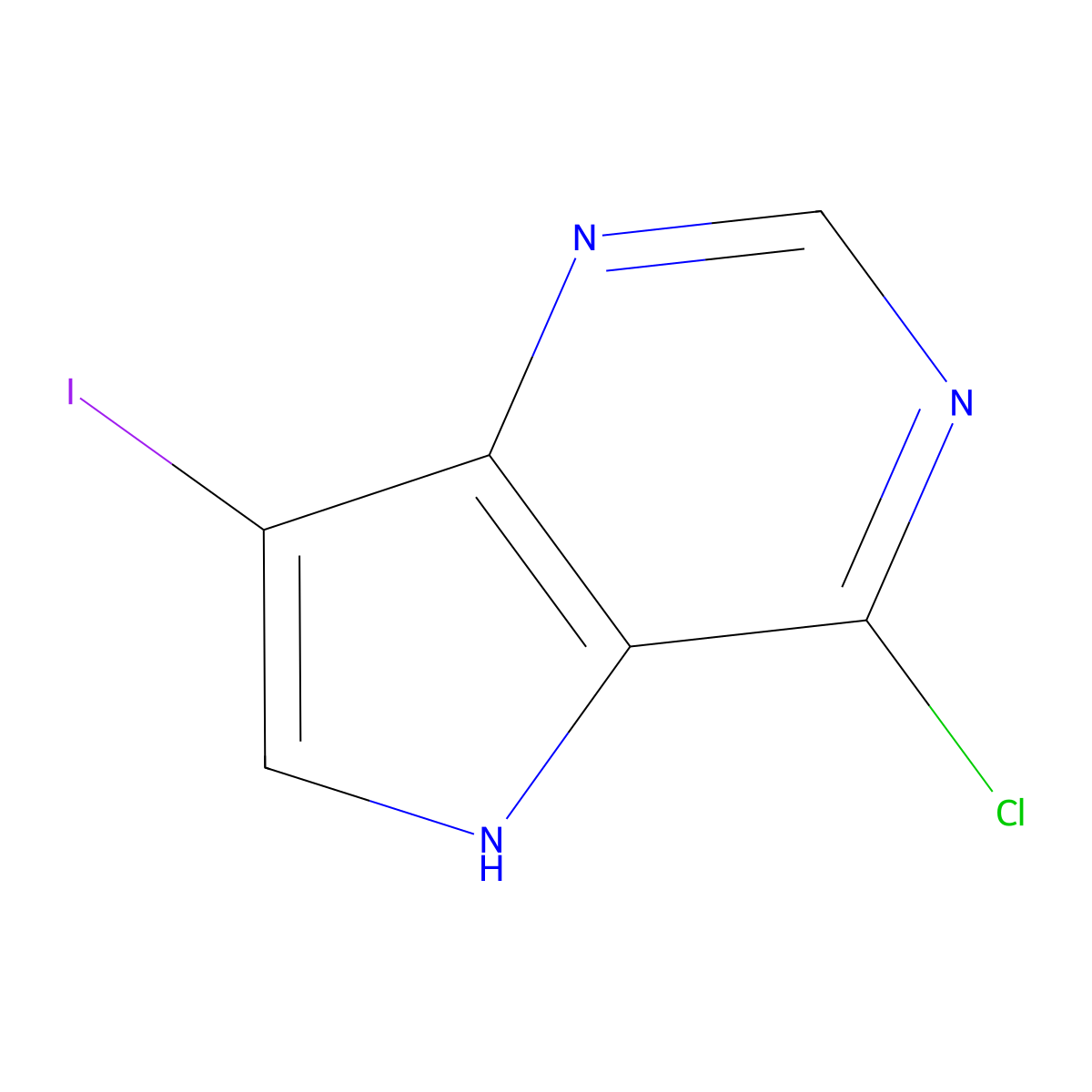 4-Chloro-7-iodo-5H-pyrrolo[3,2-d]pyrimidine molecular structure, CAS 1448695-71-3